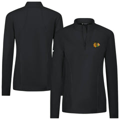 Chicago Blackhawks Levelwear Women's Upright Quarter-Zip Pullover - Black | US 203145852