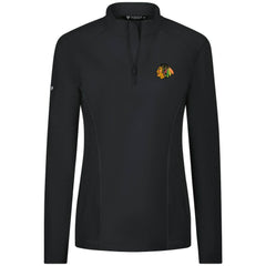 Chicago Blackhawks Levelwear Women's Upright Quarter-Zip Pullover - Black | US 203145852