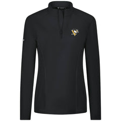 Pittsburgh Penguins Levelwear Women's Upright Quarter-Zip Pullover - Black | US 203145856
