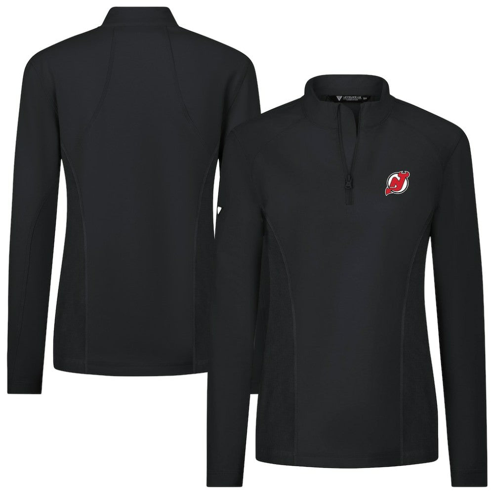New Jersey Devils Levelwear Women's Upright Quarter-Zip Pullover - Black | US 203145858