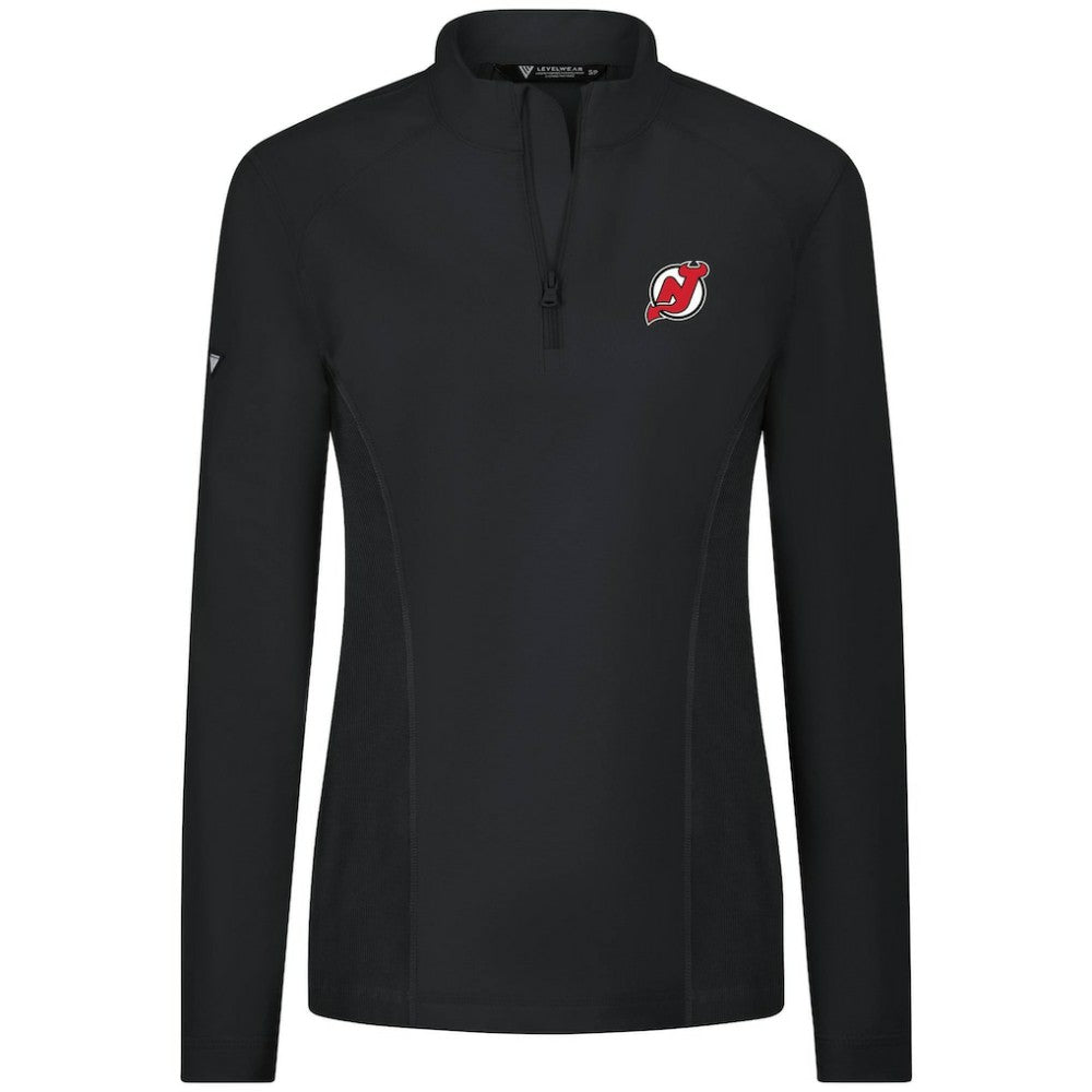 New Jersey Devils Levelwear Women's Upright Quarter-Zip Pullover - Black | US 203145858