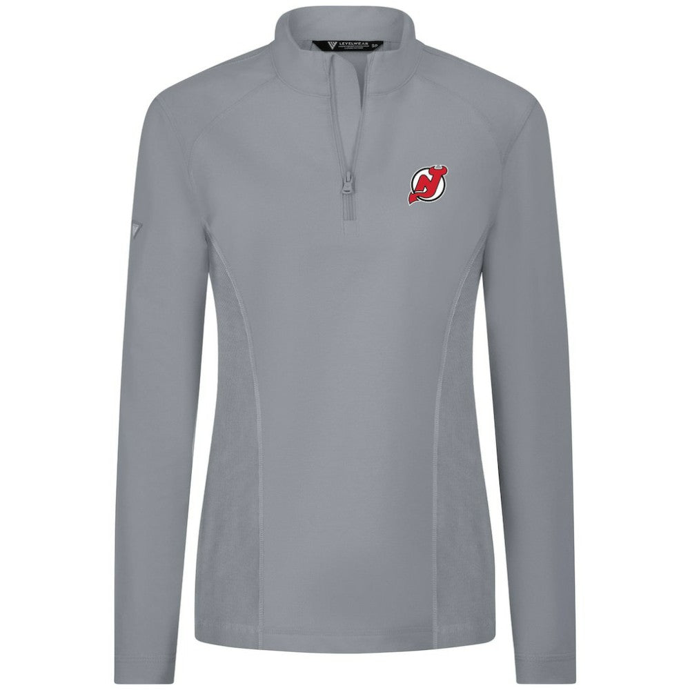 New Jersey Devils Levelwear Women's Upright Quarter-Zip Pullover - Gray | US 203145859