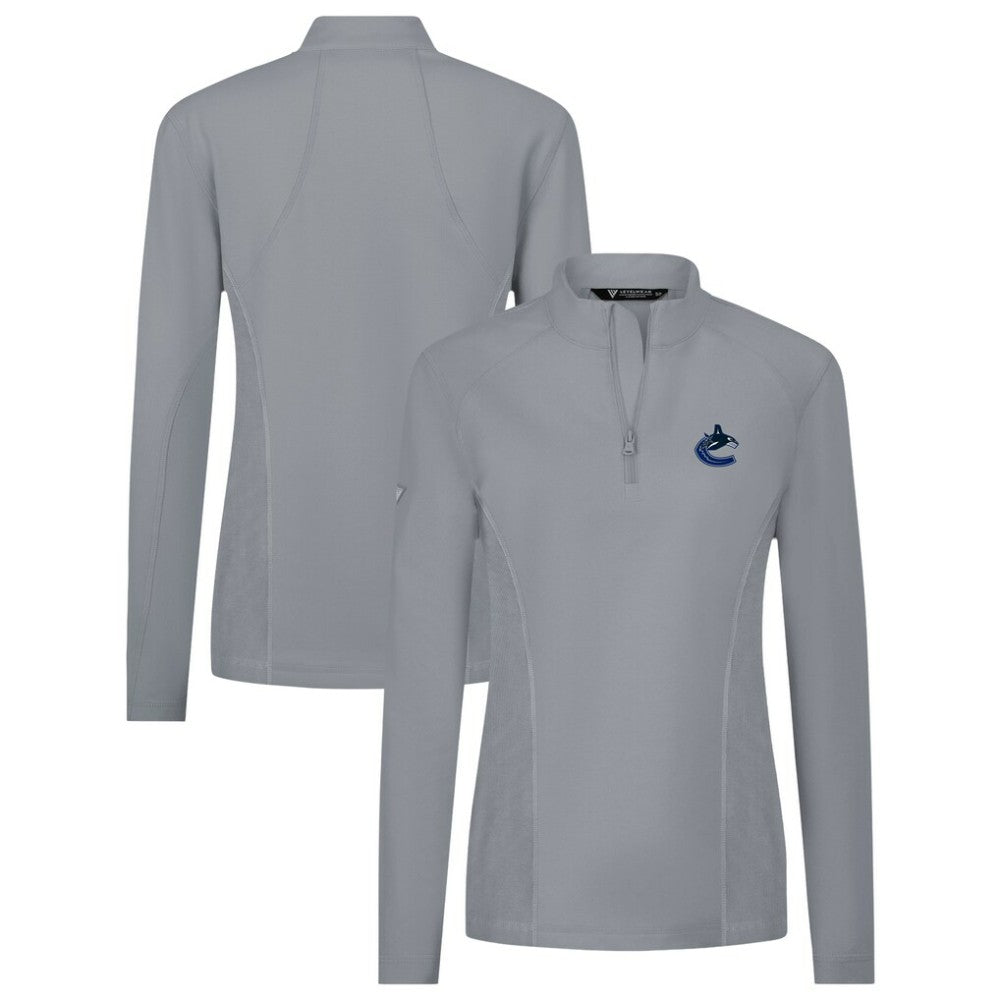 Vancouver Canucks Levelwear Women's Upright Quarter-Zip Pullover - Gray | US 203145868