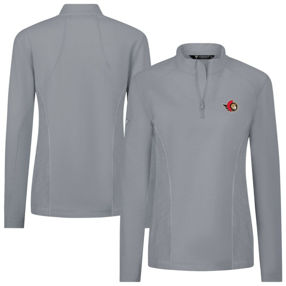 Ottawa Senators Levelwear Women's Upright Quarter-Zip Pullover - Gray | US 203145869