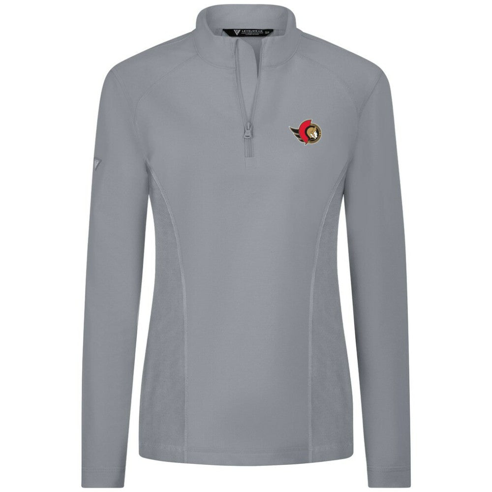 Ottawa Senators Levelwear Women's Upright Quarter-Zip Pullover - Gray | US 203145869