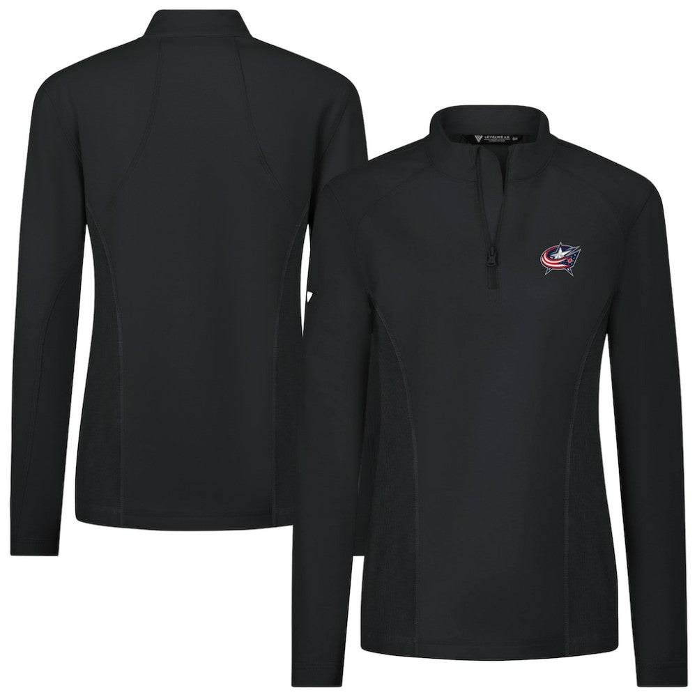 Columbus Blue Jackets Levelwear Women's Upright Quarter-Zip Pullover - Black | US 203145871