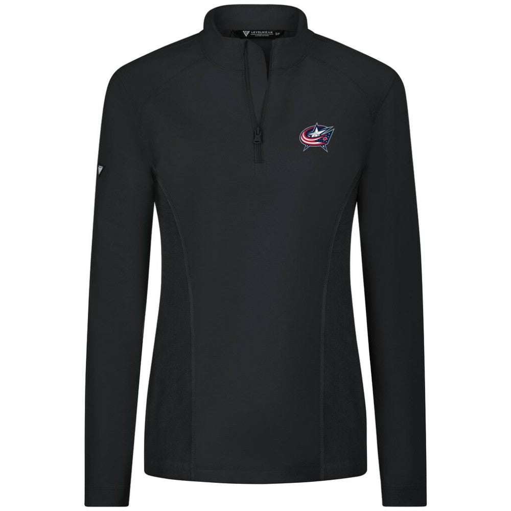 Columbus Blue Jackets Levelwear Women's Upright Quarter-Zip Pullover - Black | US 203145871