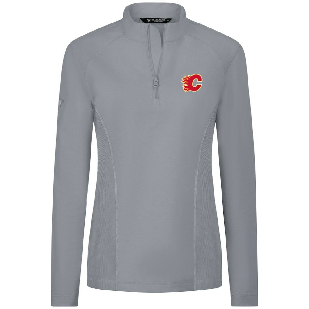 Calgary Flames Levelwear Women's Upright Quarter-Zip Pullover - Gray | US 203145872