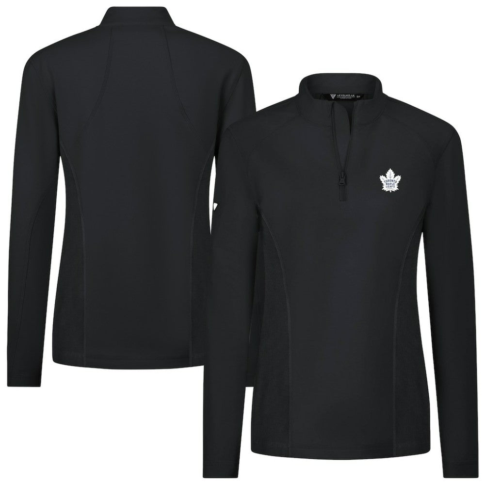 Toronto Maple Leafs Levelwear Women's Upright Quarter-Zip Pullover - Black | US 203145874