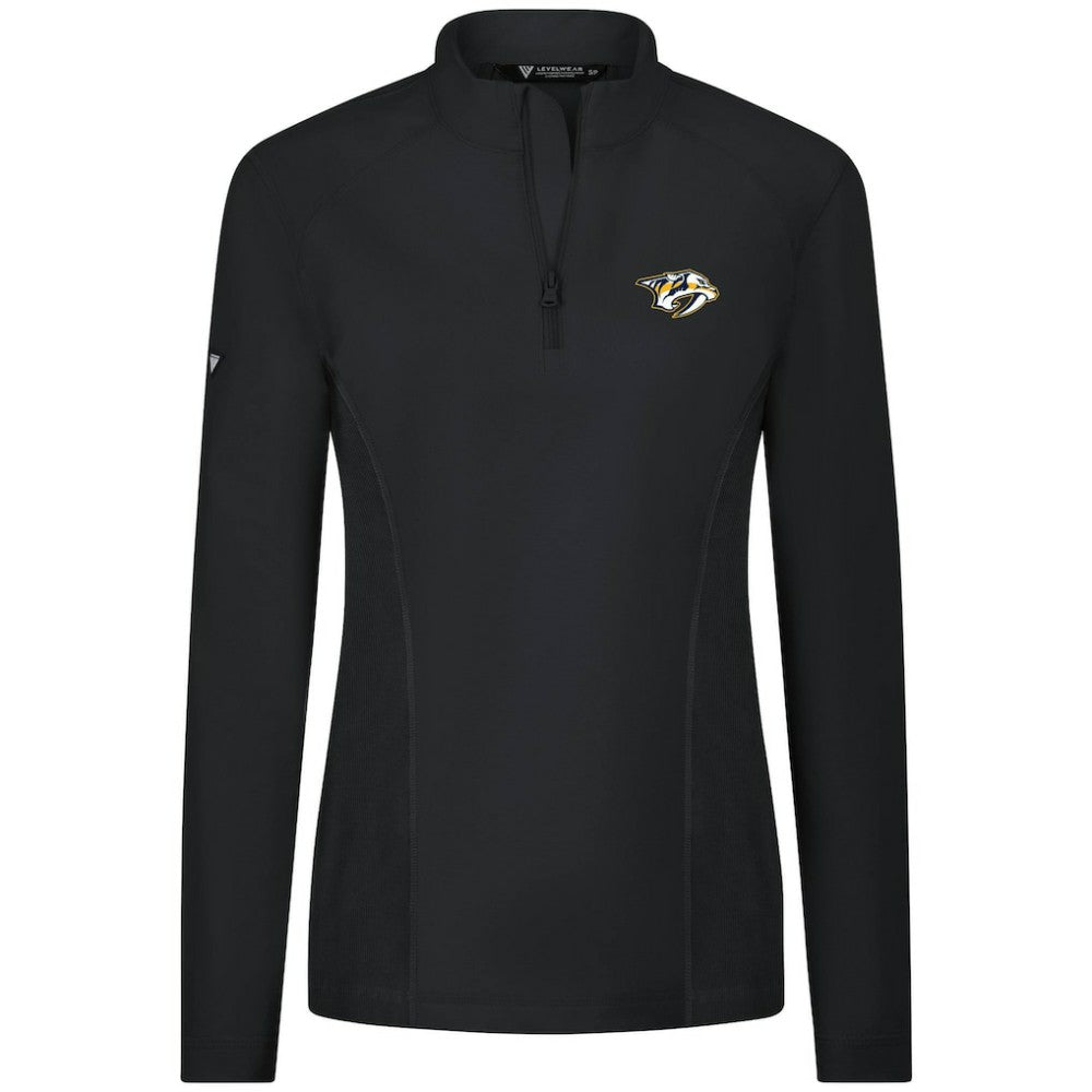 Nashville Predators Levelwear Women's Upright Quarter-Zip Pullover - Black | US 203145875