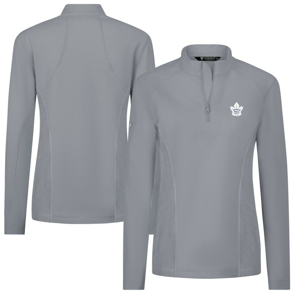 Toronto Maple Leafs Levelwear Women's Upright Quarter-Zip Pullover - Gray | US 203145877