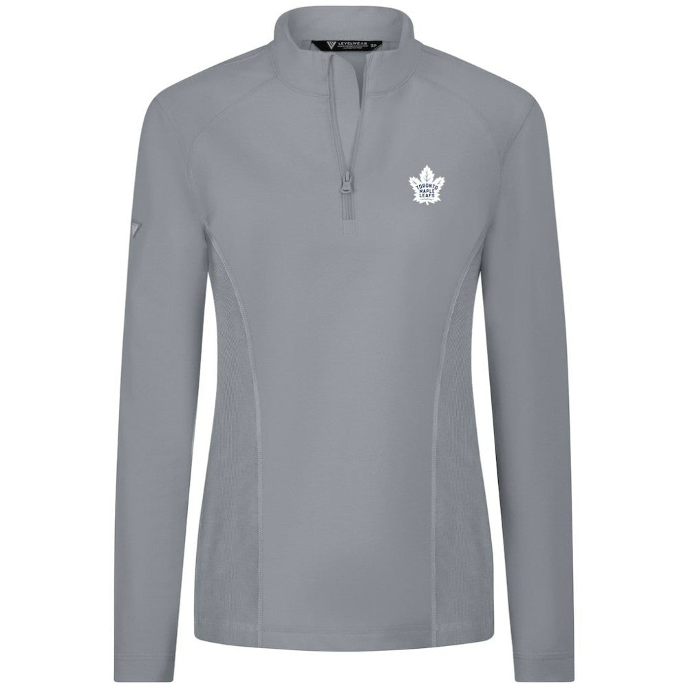Toronto Maple Leafs Levelwear Women's Upright Quarter-Zip Pullover - Gray | US 203145877