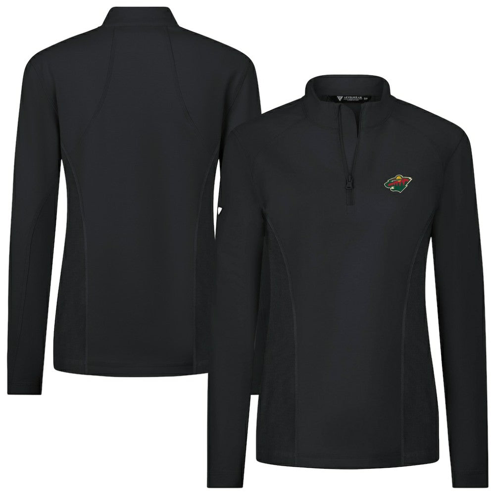 Minnesota Wild Levelwear Women's Upright Quarter-Zip Pullover - Black | US 203145882