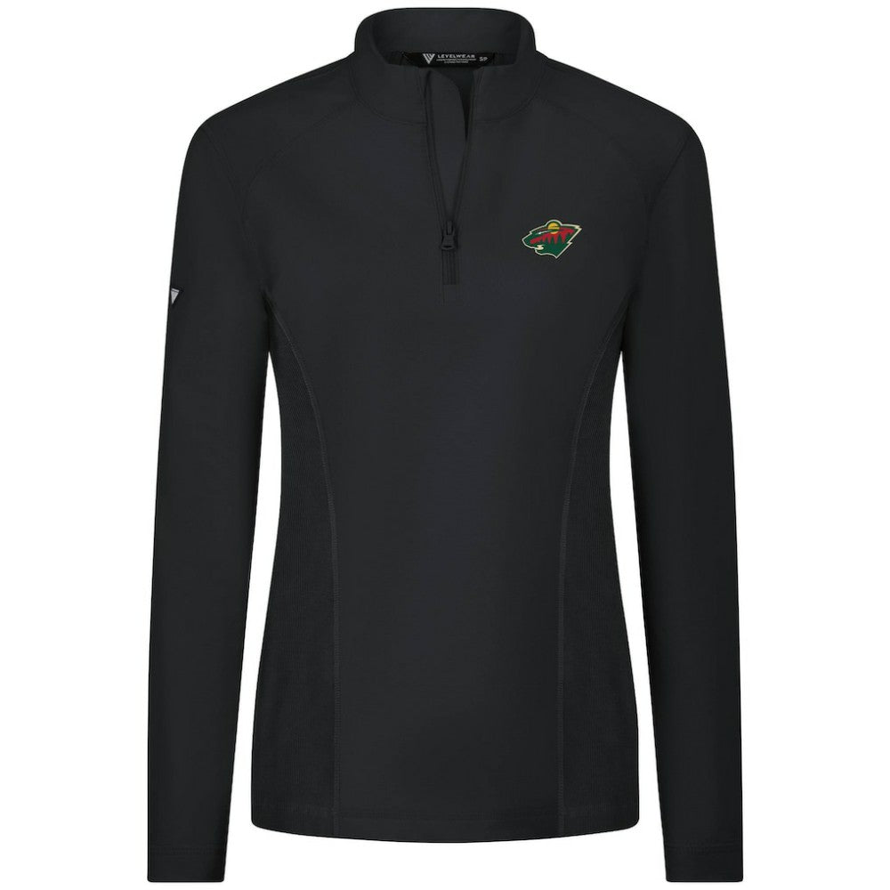 Minnesota Wild Levelwear Women's Upright Quarter-Zip Pullover - Black | US 203145882
