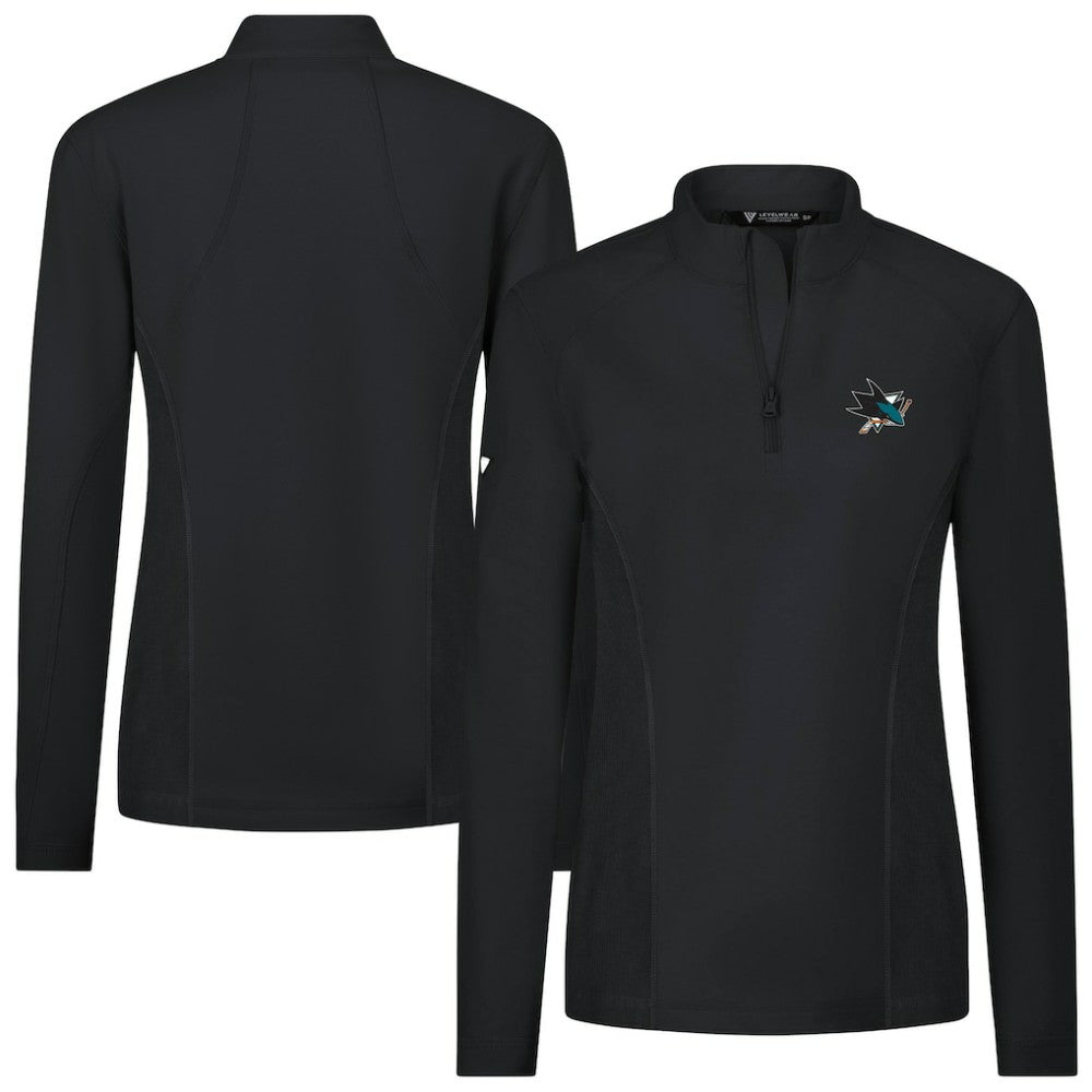 San Jose Sharks Levelwear Women's Upright Quarter-Zip Pullover - Black | US 203145885