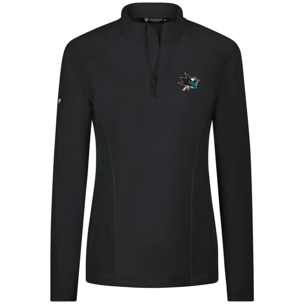 San Jose Sharks Levelwear Women's Upright Quarter-Zip Pullover - Black | US 203145885
