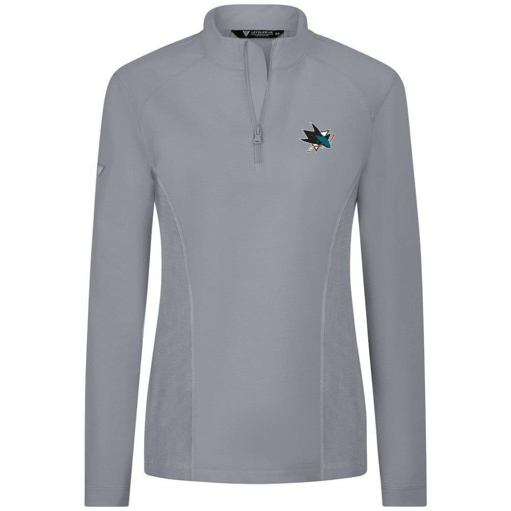 San Jose Sharks Levelwear Women's Upright Quarter-Zip Pullover - Gray | US 203145886