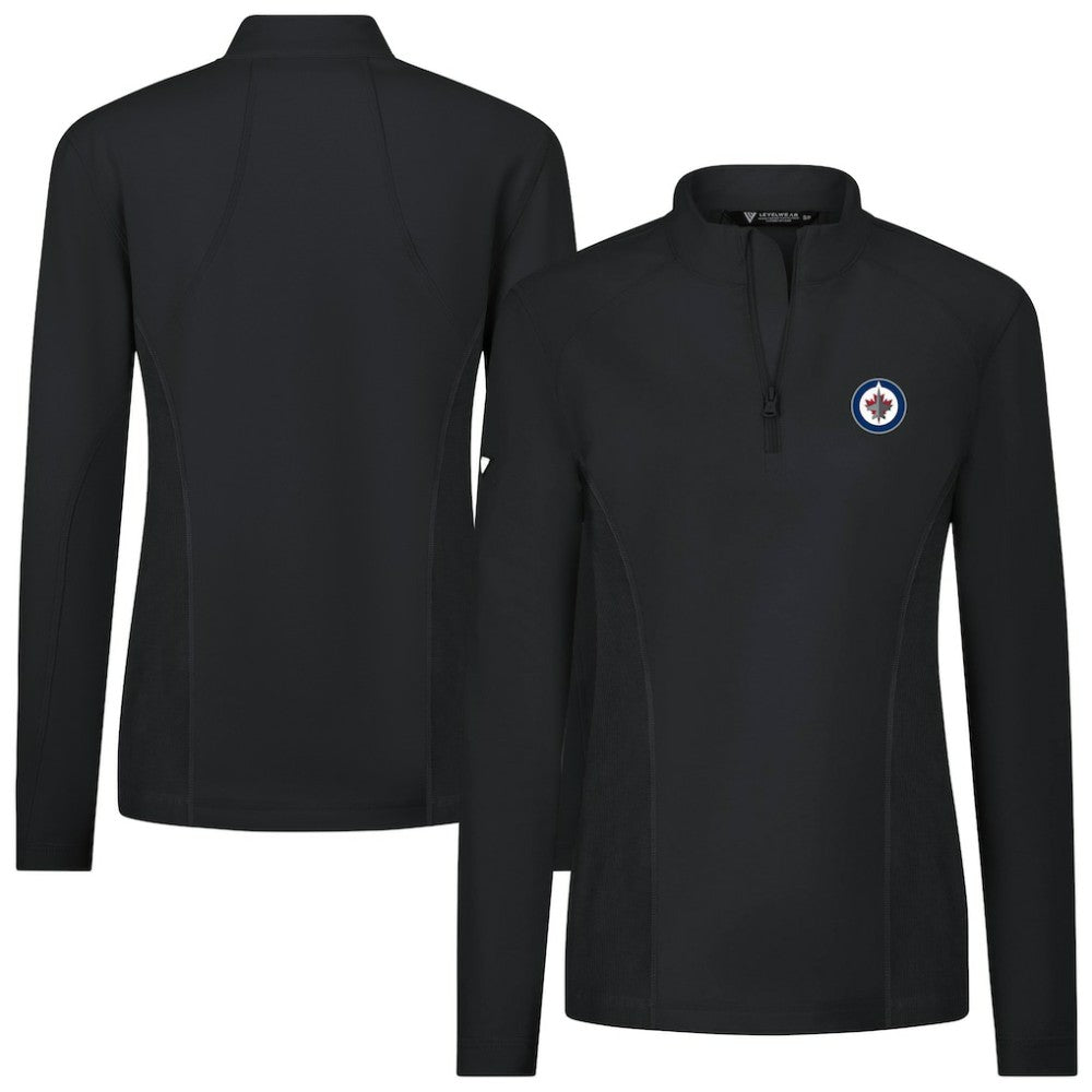Winnipeg Jets Levelwear Women's Upright Quarter-Zip Pullover - Black | US 203145887