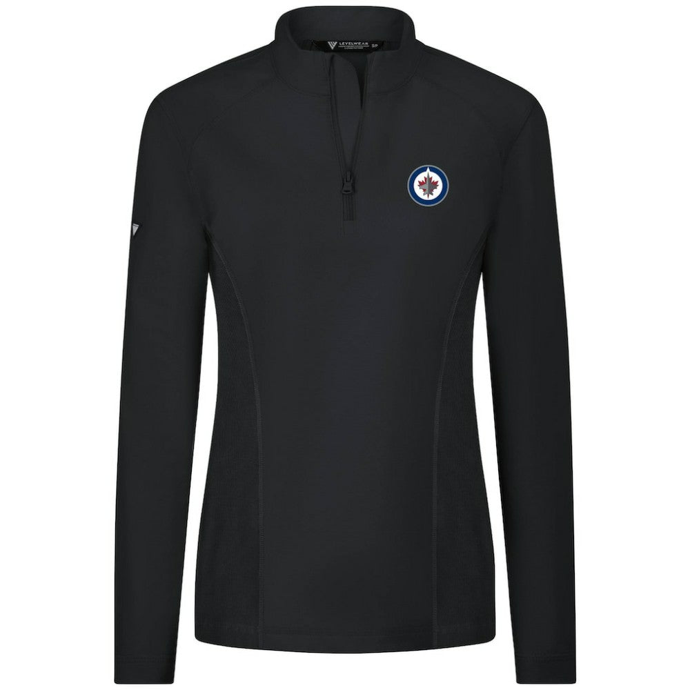 Winnipeg Jets Levelwear Women's Upright Quarter-Zip Pullover - Black | US 203145887