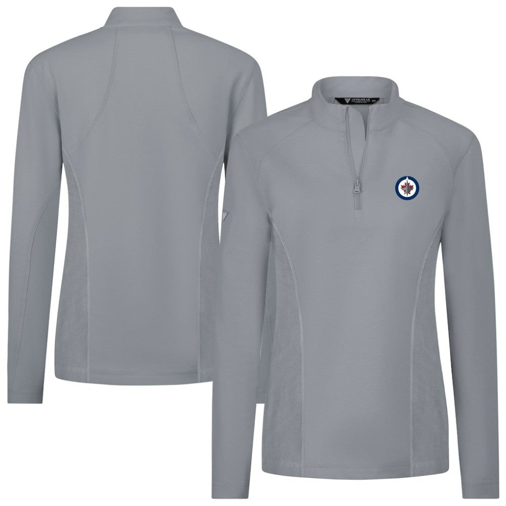 Winnipeg Jets Levelwear Women's Upright Quarter-Zip Pullover - Gray | US 203145888