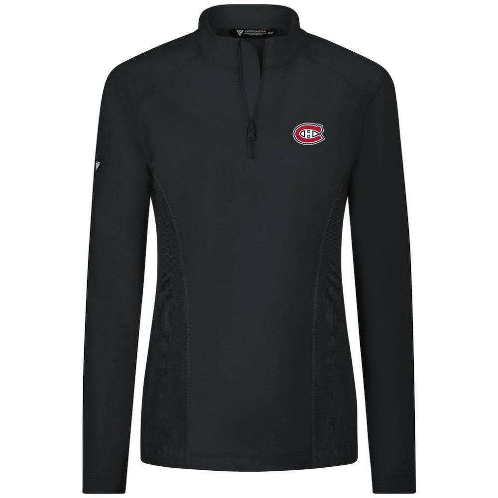 Montreal Canadiens Levelwear Women's Upright Quarter-Zip Pullover - Black | US 203145894
