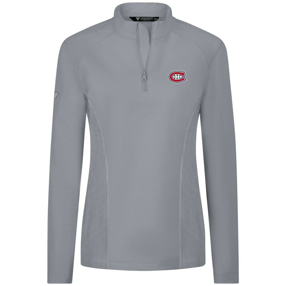 Montreal Canadiens Levelwear Women's Upright Quarter-Zip Pullover - Gray | US 203145896