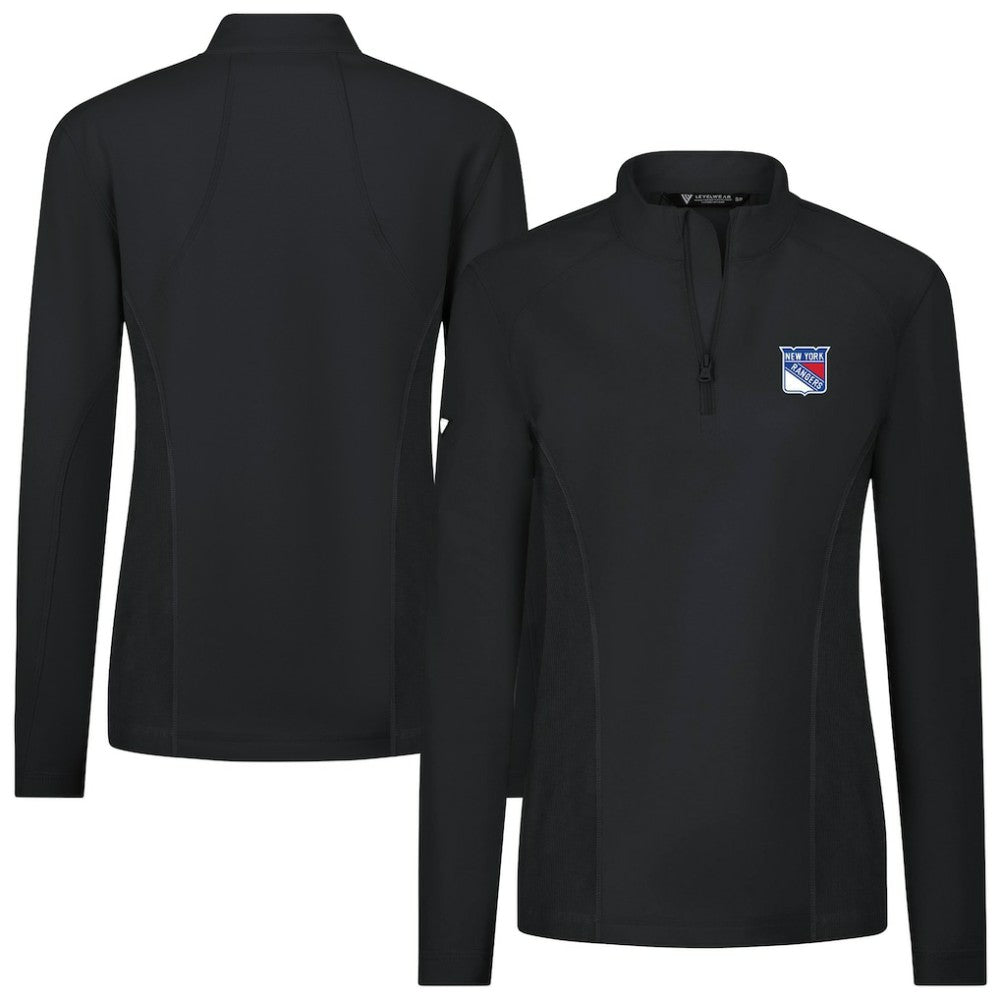 New York Rangers Levelwear Women's Upright Quarter-Zip Pullover - Black | US 203145902