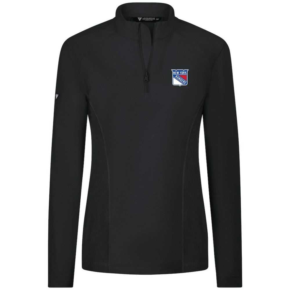 New York Rangers Levelwear Women's Upright Quarter-Zip Pullover - Black | US 203145902
