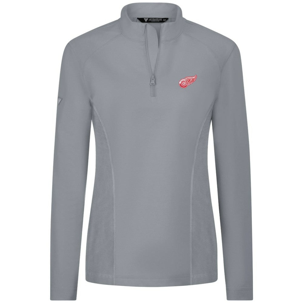 Detroit Red Wings Levelwear Women's Upright Quarter-Zip Pullover - Gray | US 203145904