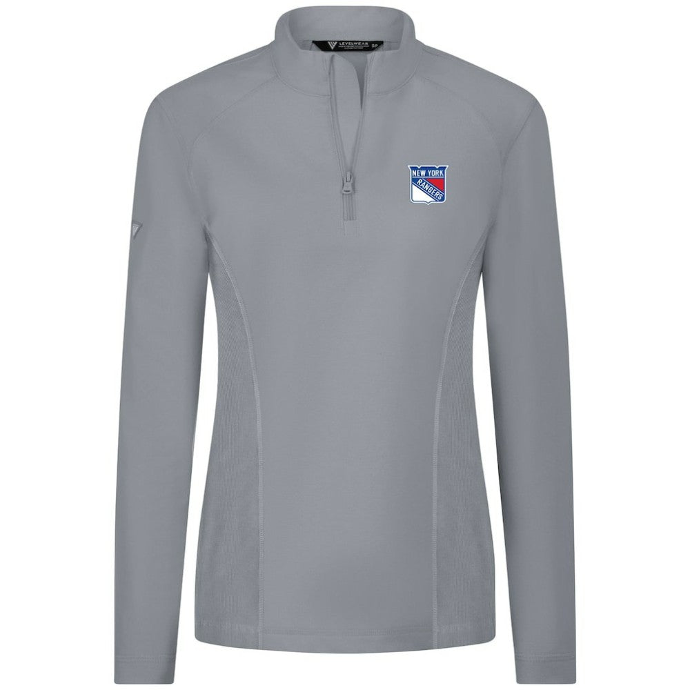 New York Rangers Levelwear Women's Upright Quarter-Zip Pullover - Gray | US 203145907
