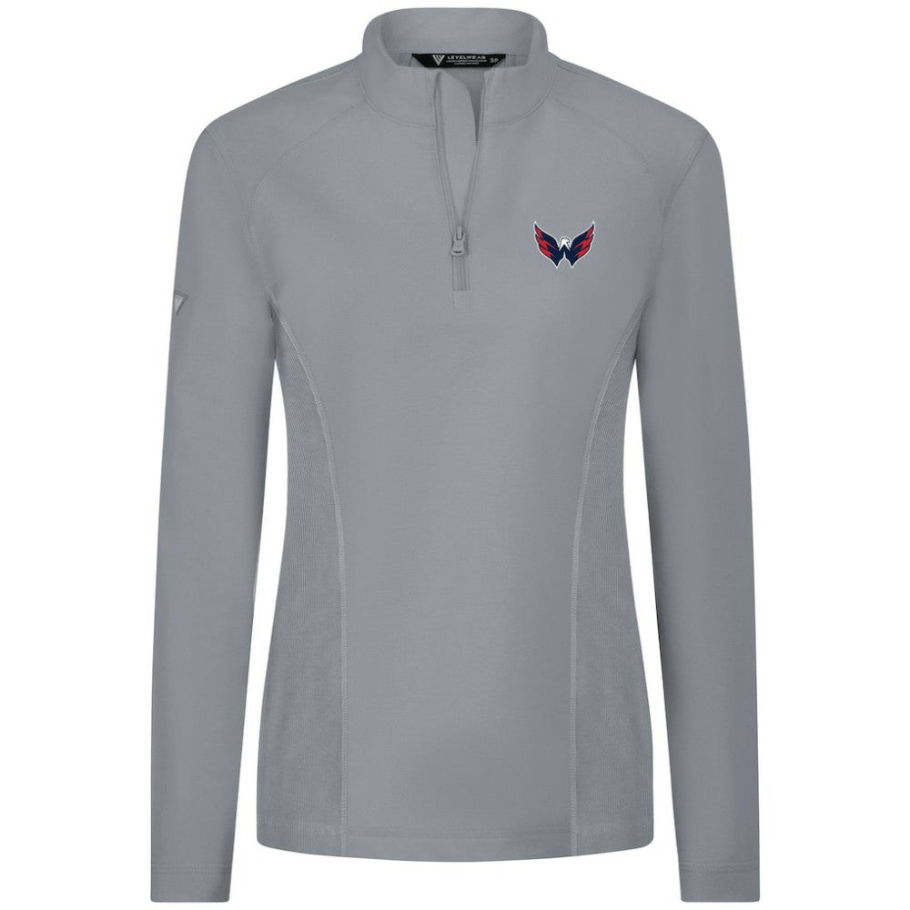 Washington Capitals Levelwear Women's Upright Quarter-Zip Pullover - Gray | US 203145908