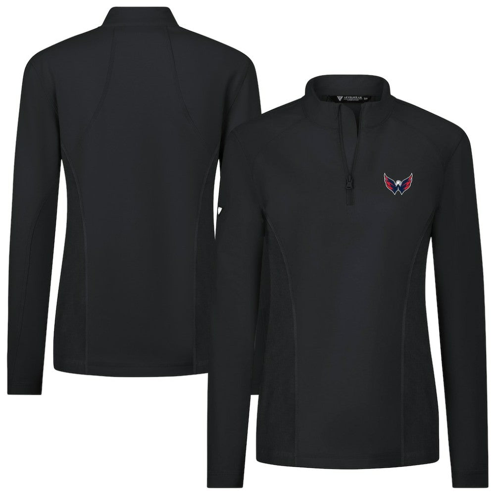 Washington Capitals Levelwear Women's Upright Quarter-Zip Pullover - Black | US 203145909