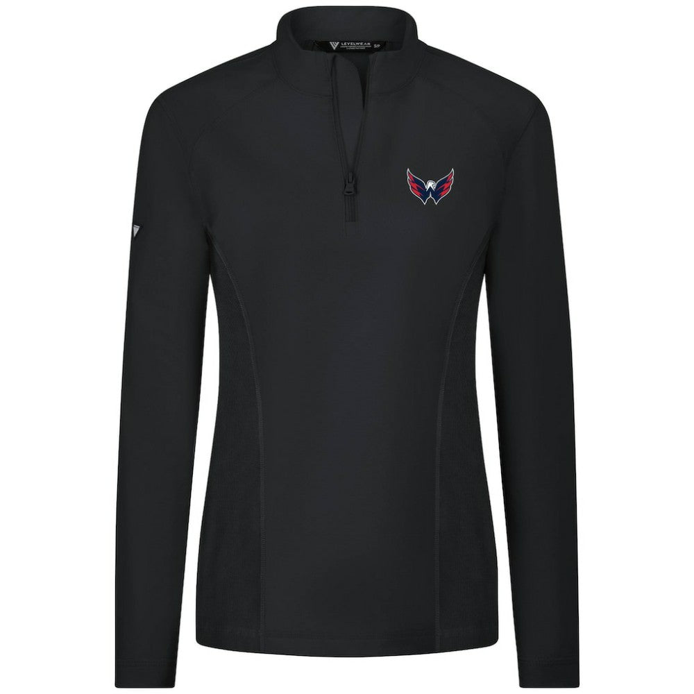 Washington Capitals Levelwear Women's Upright Quarter-Zip Pullover - Black | US 203145909