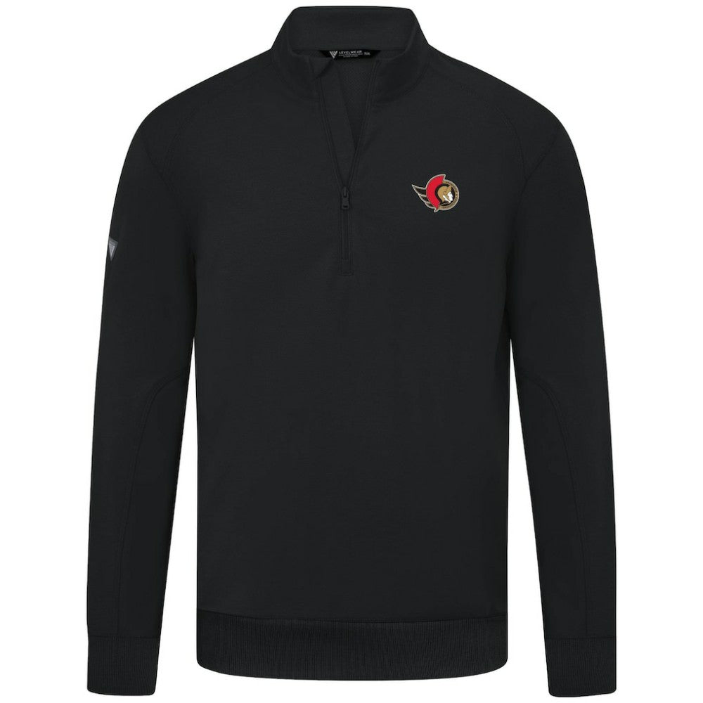 Ottawa Senators Levelwear Upright Tri-Blend Quarter-Zip Pullover - Black | US 203145911
