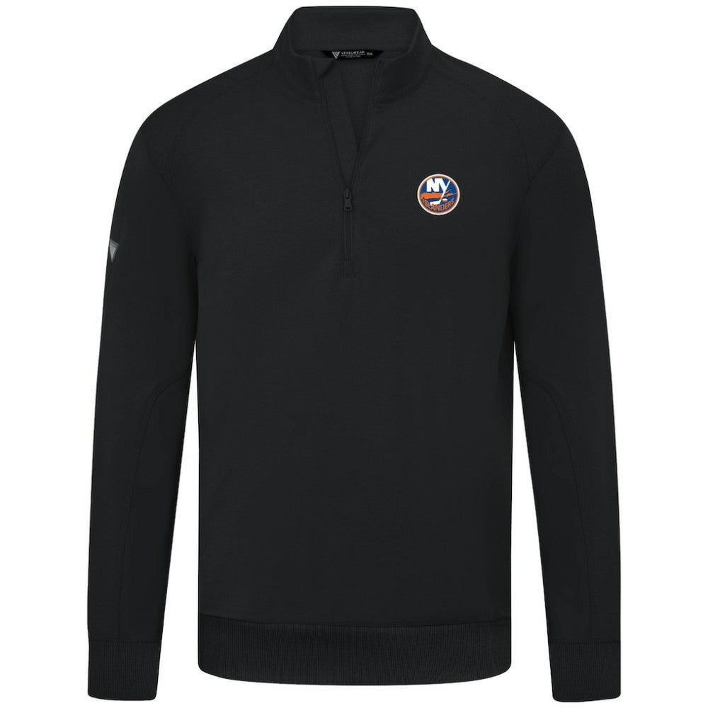 New York Islanders Levelwear Upright Tri-Blend Quarter-Zip Pullover - Black | US 203145913