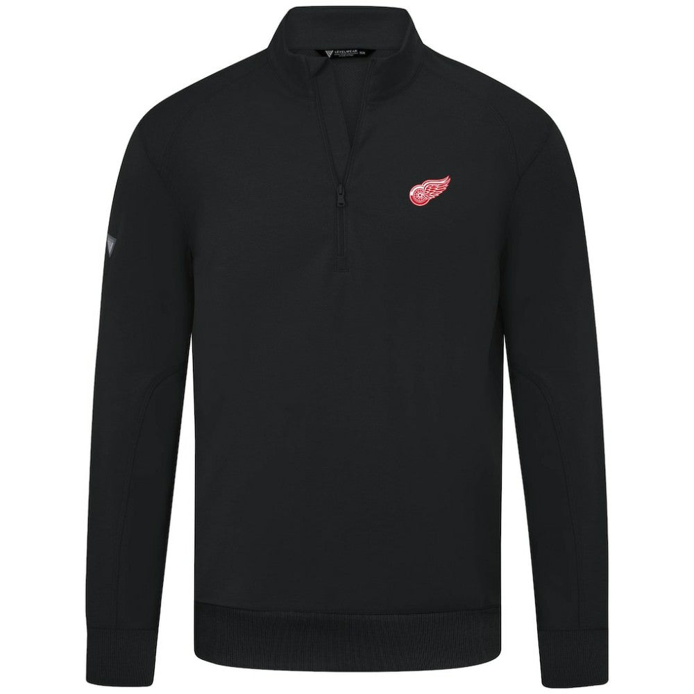 Detroit Red Wings Levelwear Upright Tri-Blend Quarter-Zip Pullover - Black | US 203145914