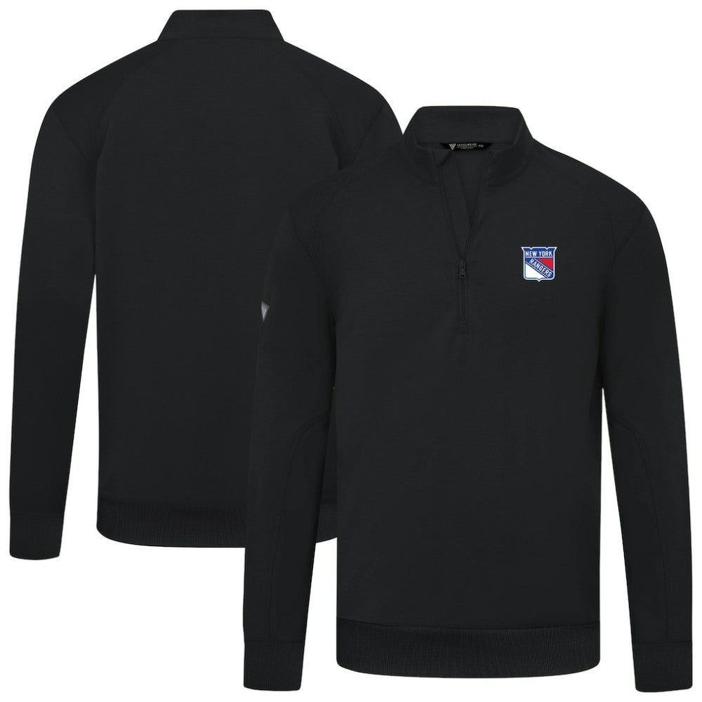 New York Rangers Levelwear Upright Tri-Blend Quarter-Zip Pullover - Black | US 203145916