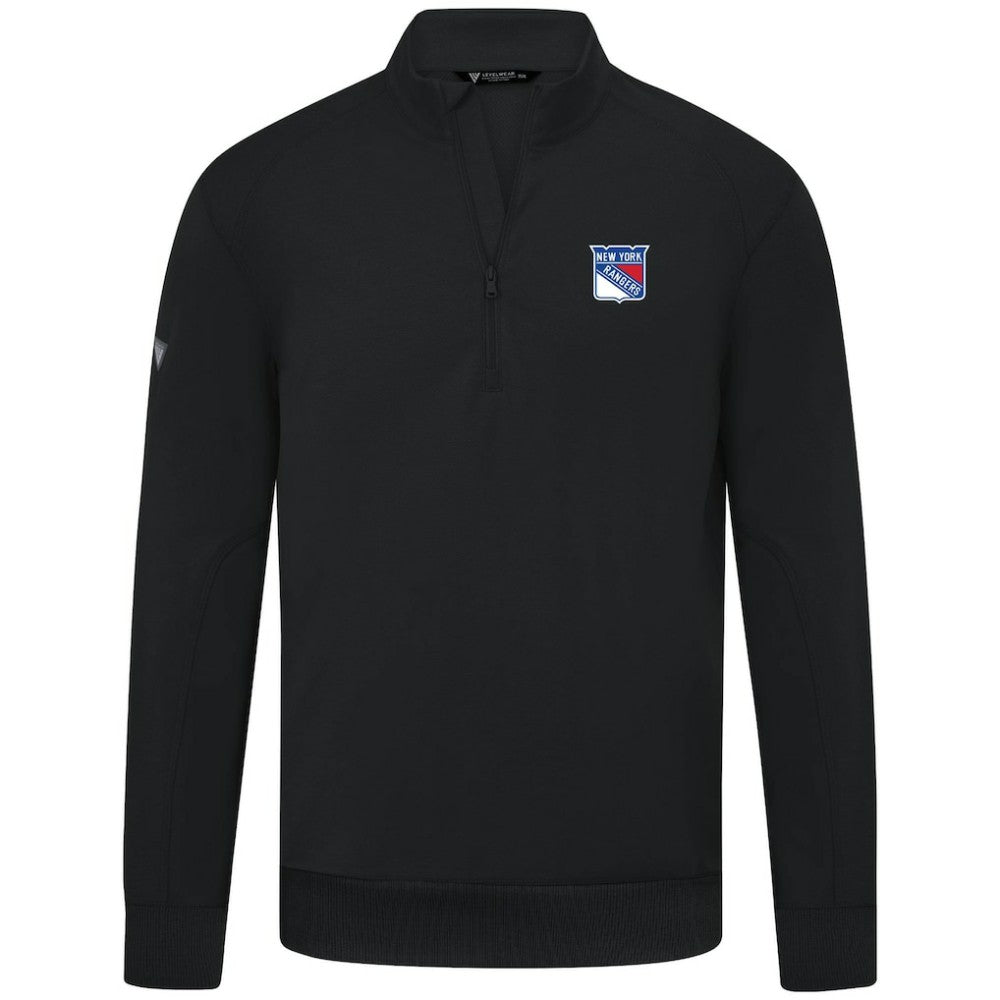 New York Rangers Levelwear Upright Tri-Blend Quarter-Zip Pullover - Black | US 203145916