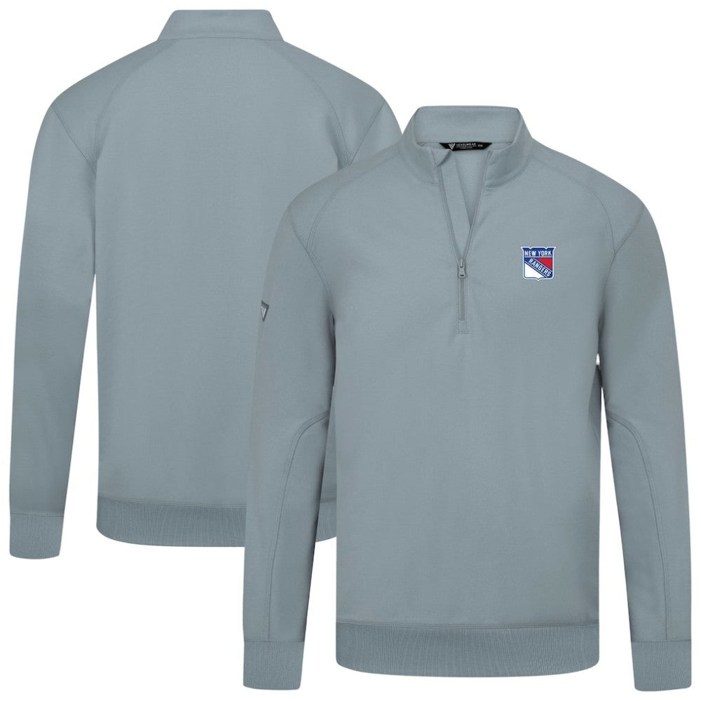 New York Rangers Levelwear Upright Tri-Blend Quarter-Zip Pullover - Gray | US 203145917