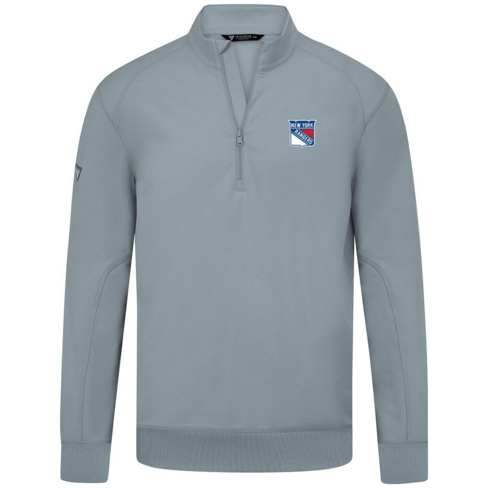New York Rangers Levelwear Upright Tri-Blend Quarter-Zip Pullover - Gray | US 203145917