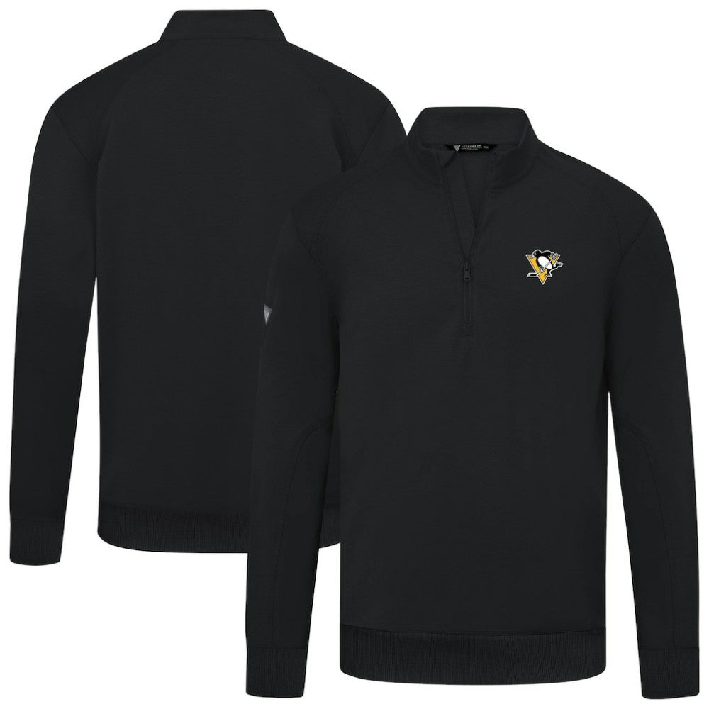Pittsburgh Penguins Levelwear Upright Tri-Blend Quarter-Zip Pullover - Black | US 203145922