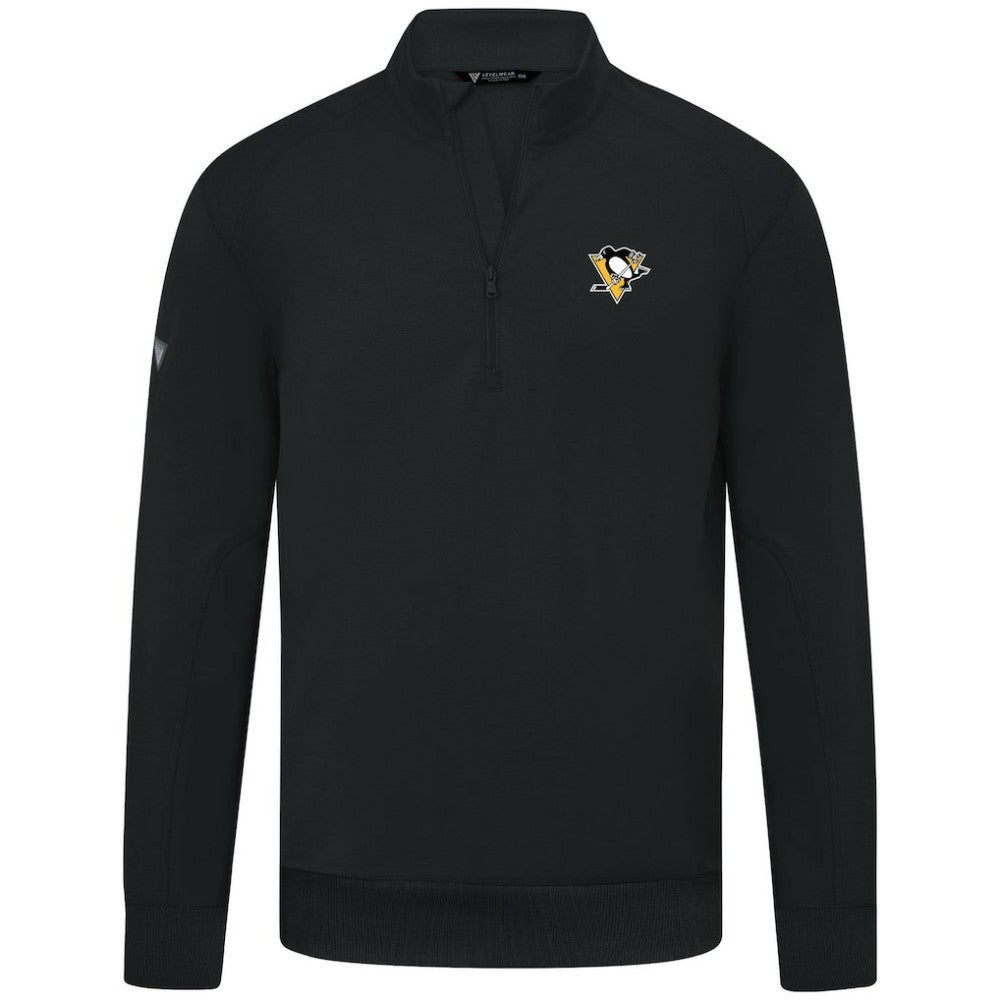 Pittsburgh Penguins Levelwear Upright Tri-Blend Quarter-Zip Pullover - Black | US 203145922