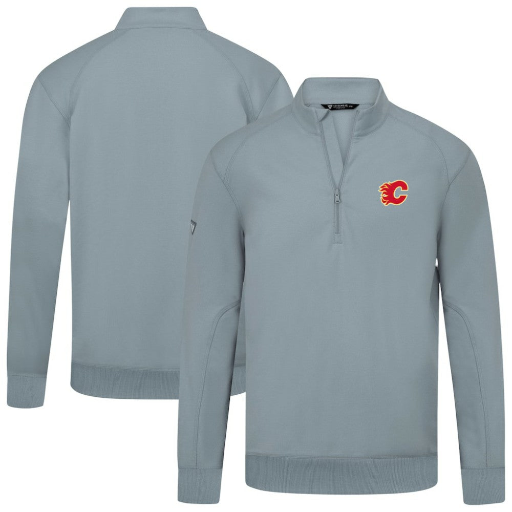 Calgary Flames Levelwear Upright Tri-Blend Quarter-Zip Pullover - Gray | US 203145925