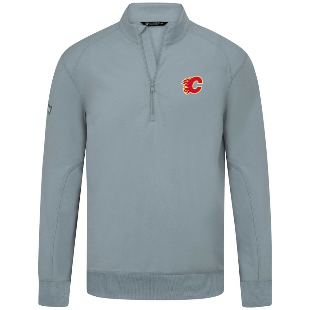 Calgary Flames Levelwear Upright Tri-Blend Quarter-Zip Pullover - Gray | US 203145925