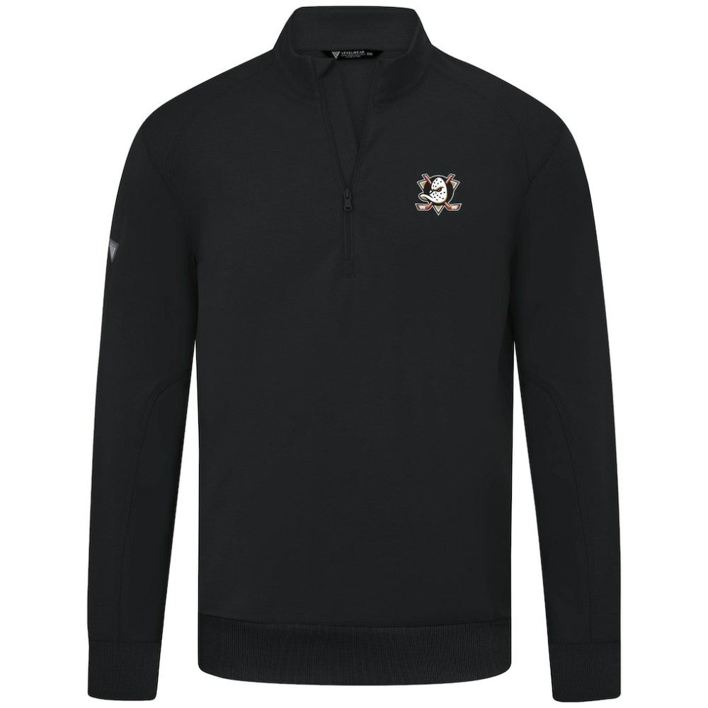 Anaheim Ducks Levelwear Upright Tri-Blend Quarter-Zip Pullover - Black | US 203145928