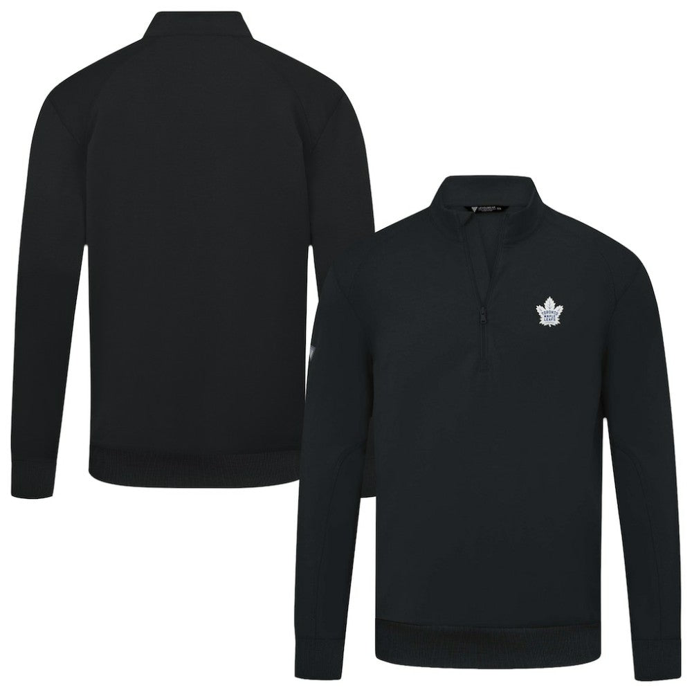 Toronto Maple Leafs Levelwear Upright Tri-Blend Quarter-Zip Pullover - Black | US 203145930