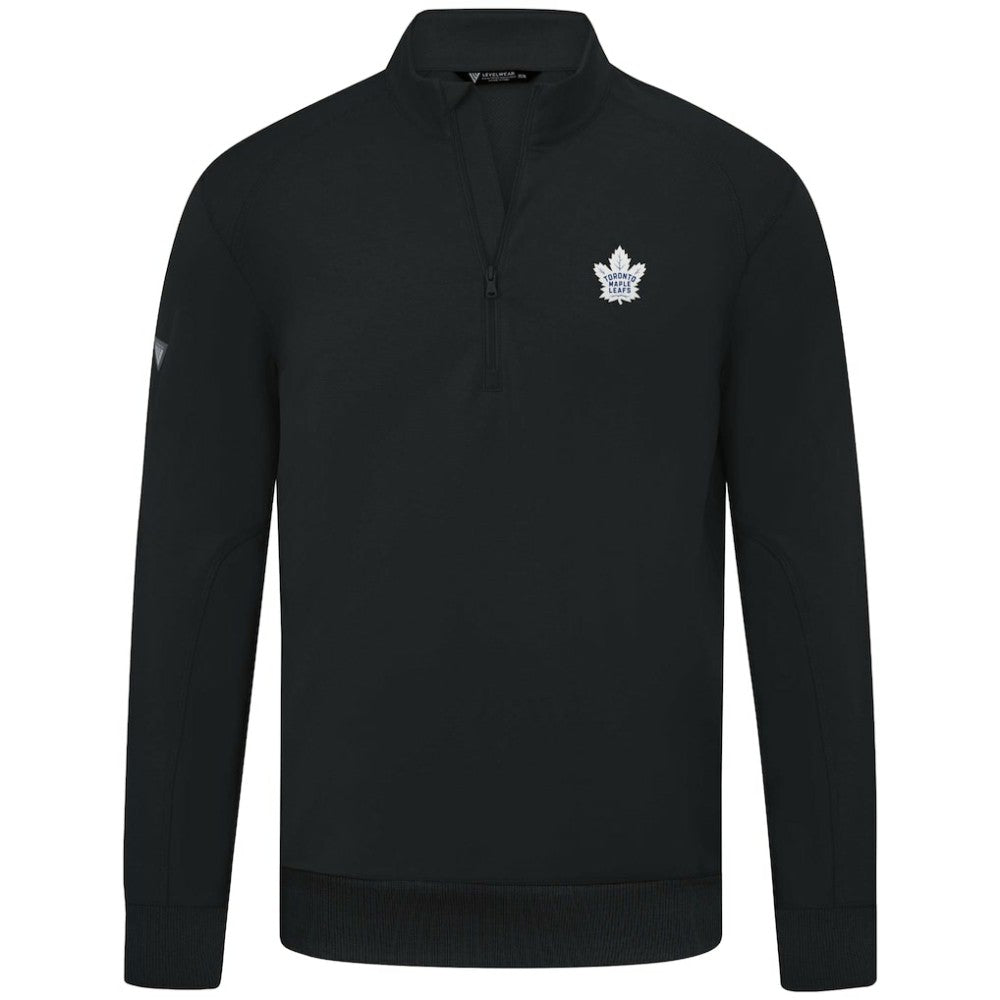 Toronto Maple Leafs Levelwear Upright Tri-Blend Quarter-Zip Pullover - Black | US 203145930