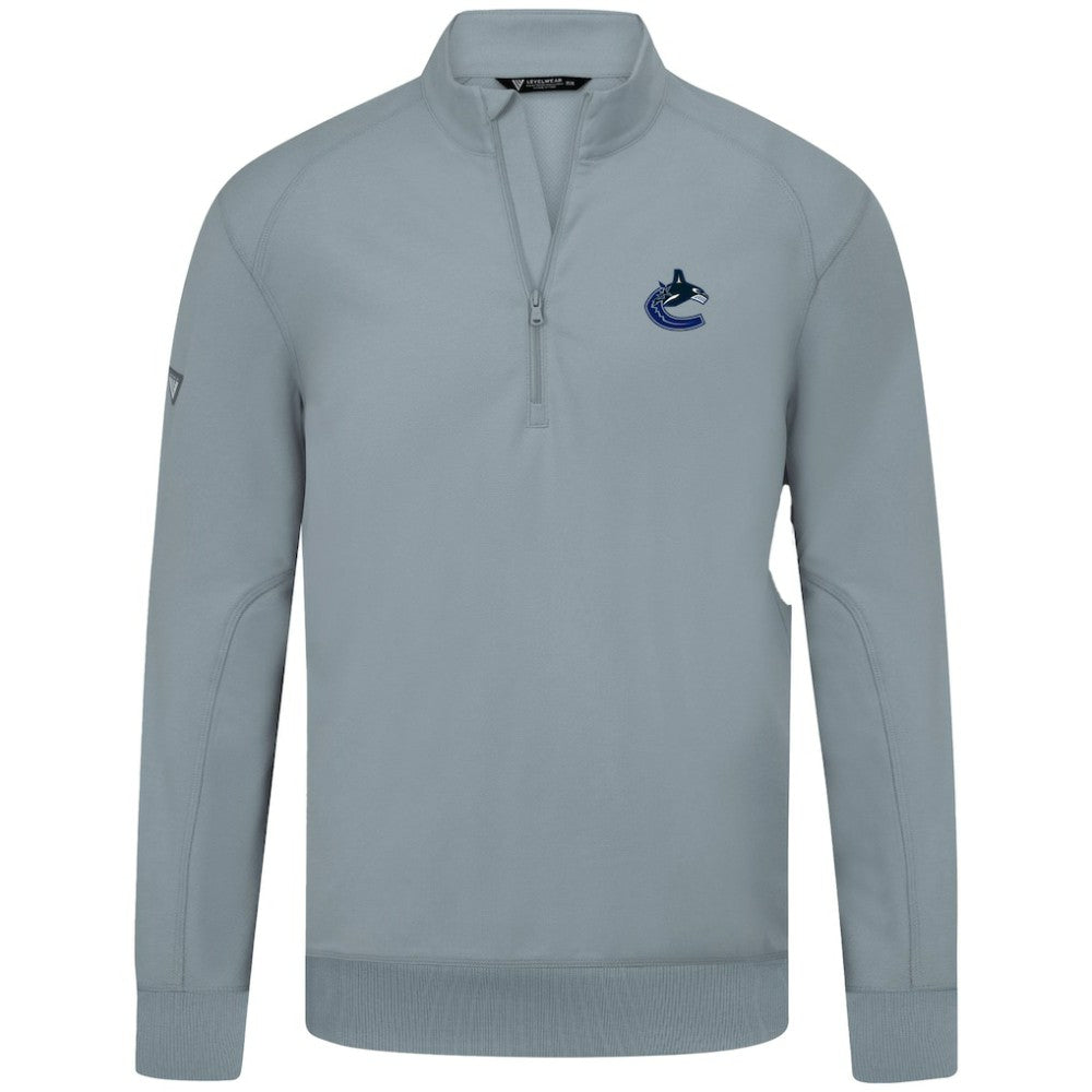 Vancouver Canucks Levelwear Upright Tri-Blend Quarter-Zip Pullover - Gray | US 203145932