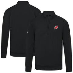 New Jersey Devils Levelwear Upright Tri-Blend Quarter-Zip Pullover - Black | US 203145933