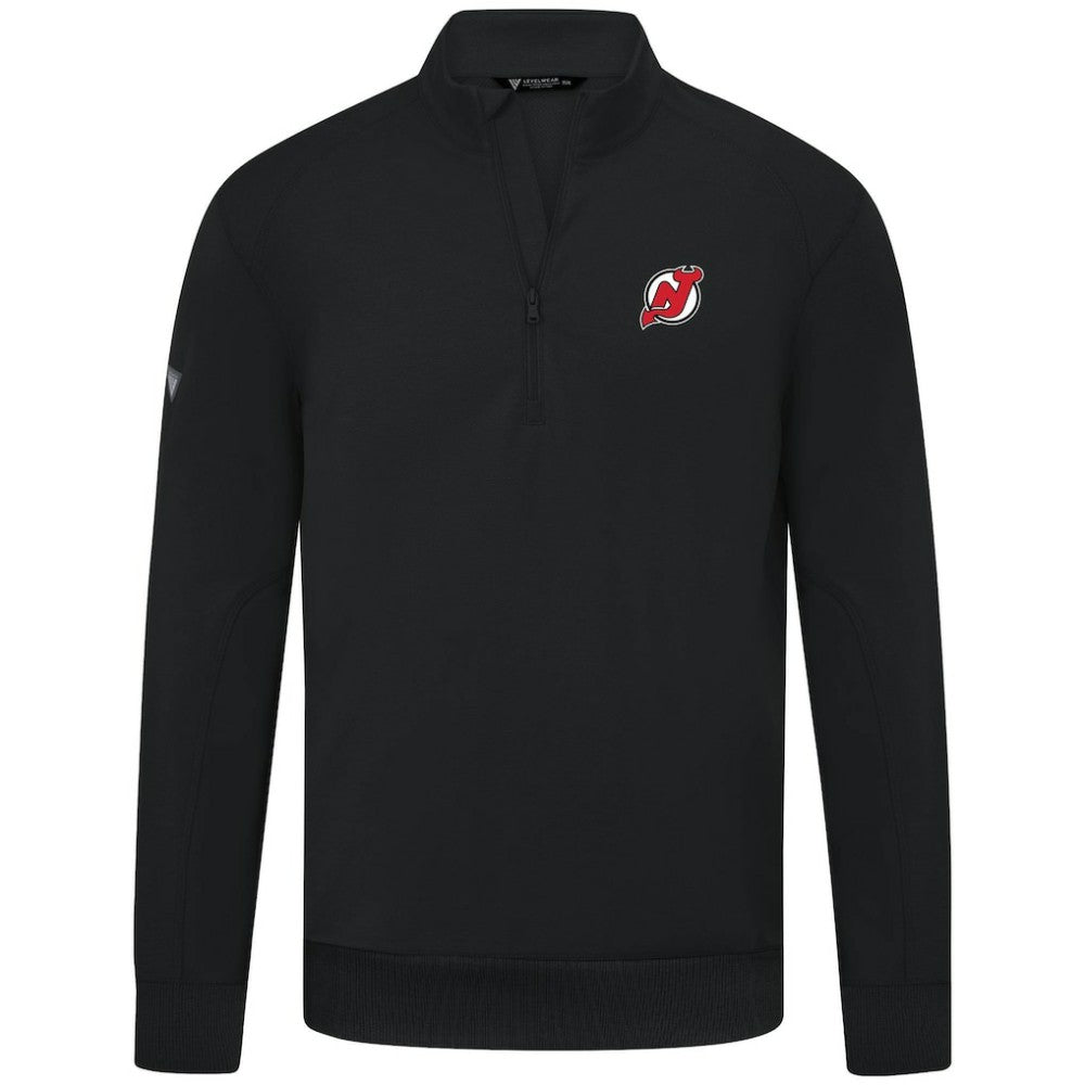New Jersey Devils Levelwear Upright Tri-Blend Quarter-Zip Pullover - Black | US 203145933